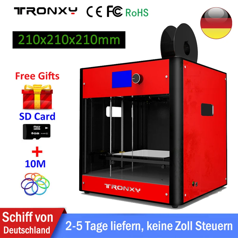 

Newest Tronxy 3D Printer Kit metal frame industrial grade high precision 3D Printing Size 210x210x210mm extruder 3d printer DIY