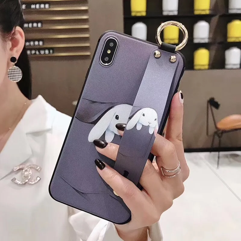 Wrist Strap Soft TPU Phone Case For Huawei P30 Pro P20 Lite P10 Mate 20 10 P Smart Plus Honor 10 7A Y6 Cases Ring Holder Cover