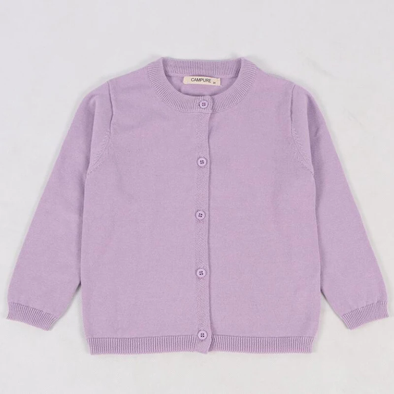Вязаный кардиган для мальчиков и девочек, осенне-весенний хлопковый свитер, верхняя одежда для маленьких детей, детские свитера, однотонная одежда для детей 1-7 лет