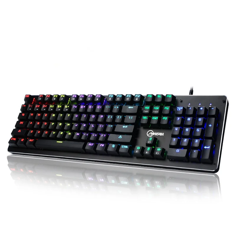 AOYEAH USB Проводная Механическая RGB игровая эргономичная мультимедийная клавиатура
