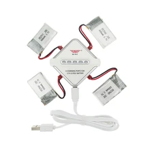4pcs 3.7V 680mAh Bateria LiPo JST Plug Com Carregador Para MJX FY550 4 em 1 X400 X300C JXD 509G 509W RC Quadcopter TK110HW