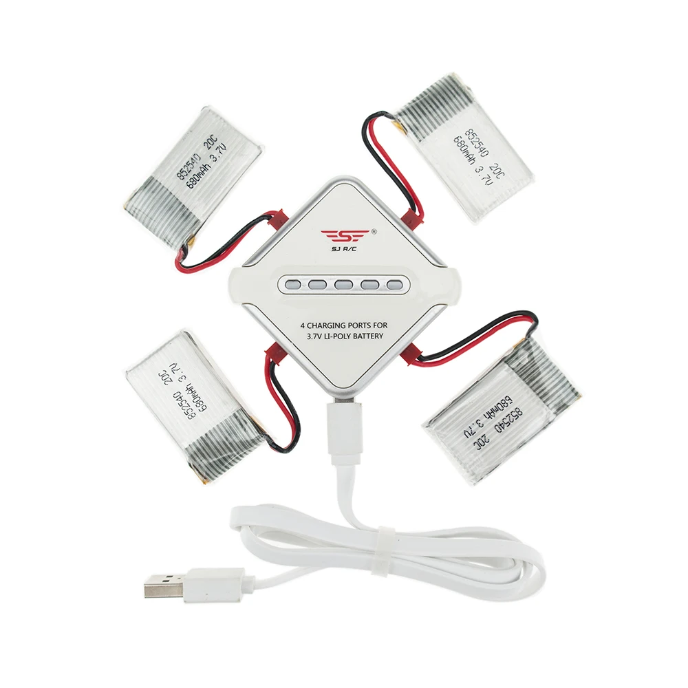 5PCS 1S 3.7V 25C 1100mah Spina PH2.0 Li-ion batteria con 5 in 1 caricabatterie per RC aereo