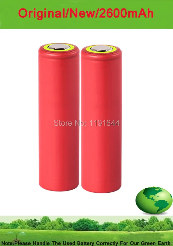 

4PCS/LOT Original 3.6V 18650 UR18650NSX 2600mAh Max Continuous 20A E-Cig Battery For Sanyo