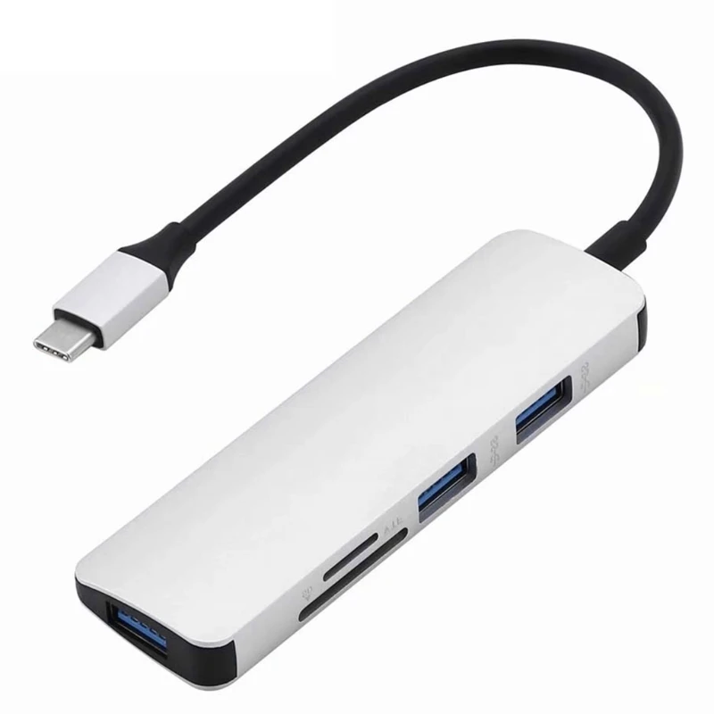 USB + Тип C 5in1 концентратор адаптер 3 USB 3,0 SD/TF Card Reader для Macbook ПК S9 Xiaomi