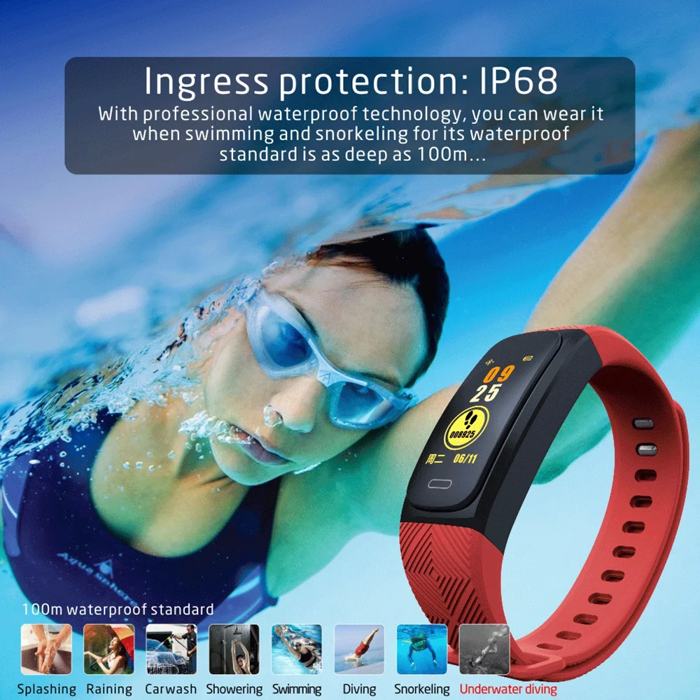 Samload GPS Sport Band Smart Wristband Fitness IP68 Bracelet Running Climbing Swim clock Activity Tracker For Android IOS Phone
