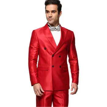 

Tuxedo New New Arrival Hot Fashion Shiny Suit Brand Design Men Suits Double Bresasted Wedding Groom Custom Made (jacket+pants)