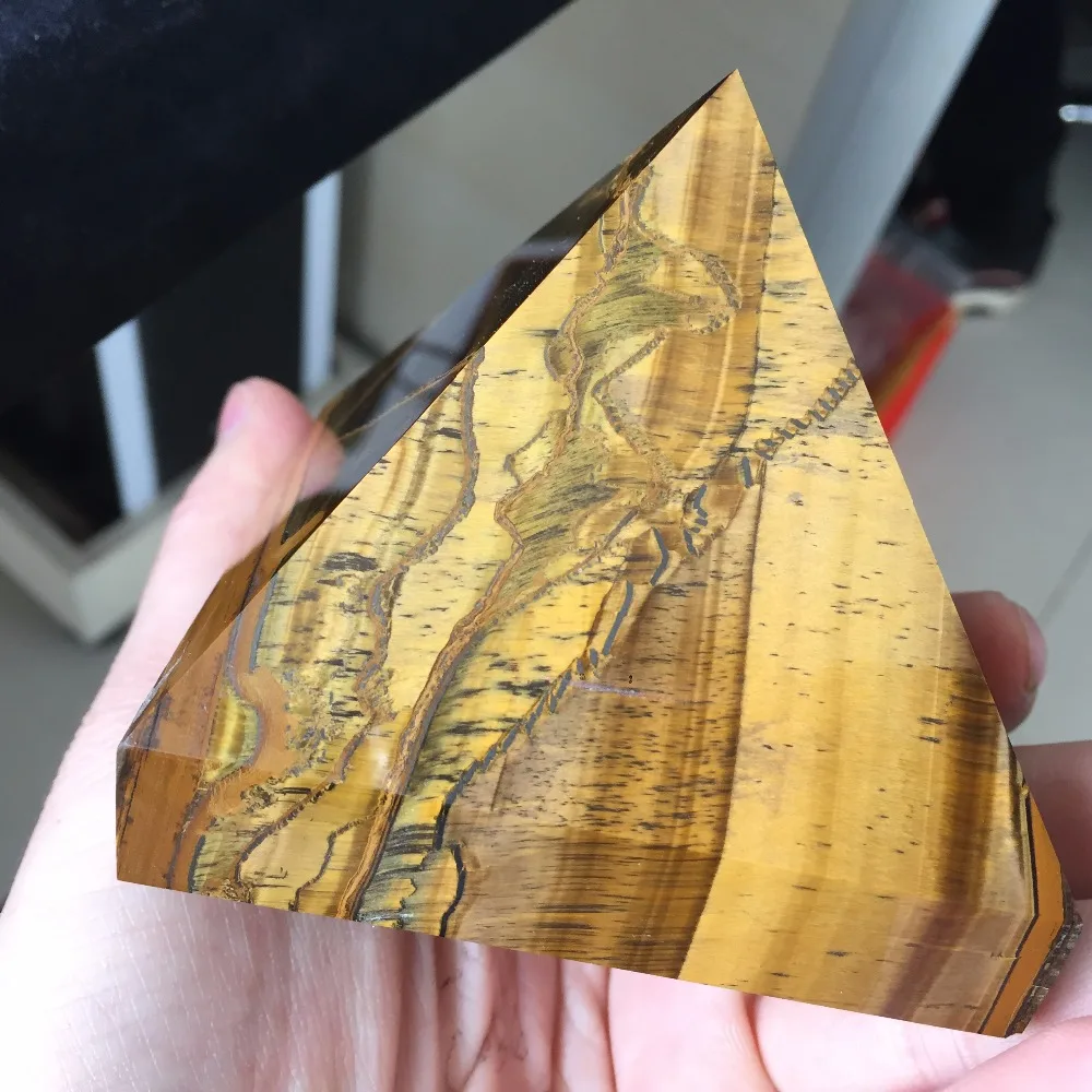 BY8 (80*80*70 мм) AAA + Rock Tiger Eye Stone исцеляющая Пирамида 2019 горячая Распродажа натуральные