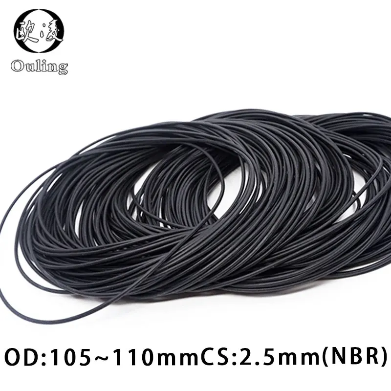 고무 블랙 NBR 씰링 오링 니트릴 개스킷 와셔, CS2.5 mm O링, OD105, 110, 115, 120, 125, 130, 135, 140, 145, 150/160x2.5mm 