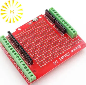 

New Standard Proto Screw Shield Assembled Prototype Terminal Expansion Board for Arduino Opening Source Reset Button Connector