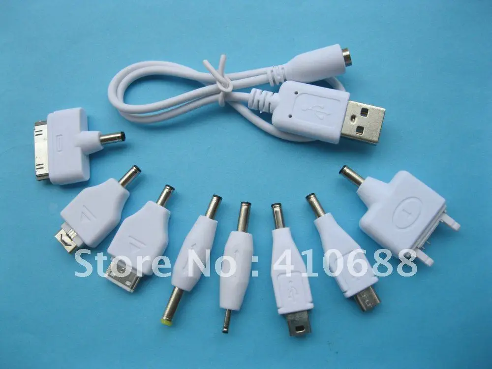 5 set USB Male to 8 DC Power Plug Charger Adapter Cable for Mobile Use