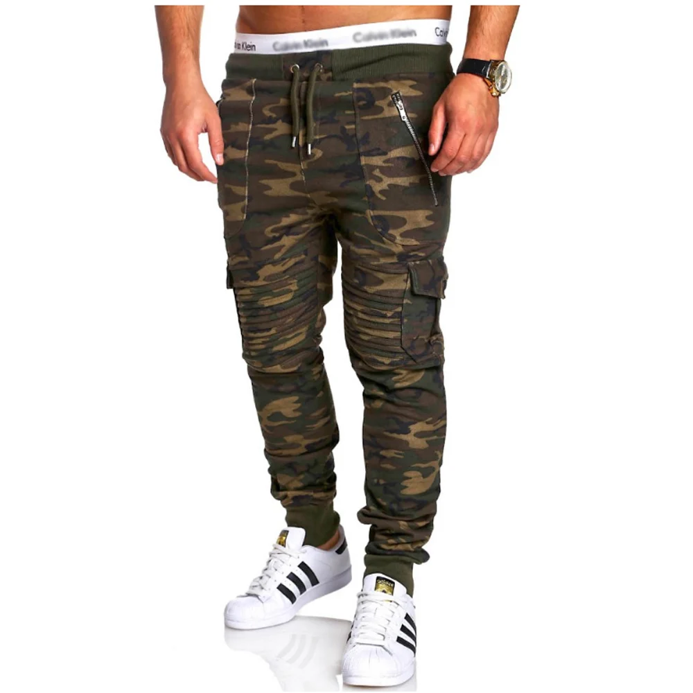 Спортивные штаны, Мужская одежда для тренировок и бодибилдинга, повседневные камуфляжные спортивные штаны с несколькими карманами, штаны для бега 3XL - Цвет: Camouflage