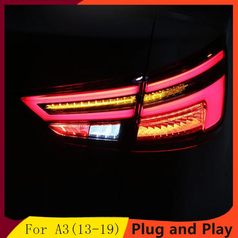 Автомобиль Стайлинг для AUDI A3 задние фонари 2013- светодиодный фонарь светодиодные задние фары с динамическим сигнал поворота