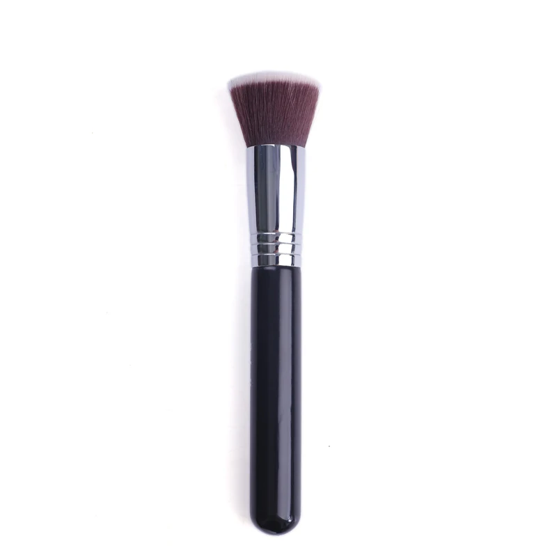 Black Brown Pro Foundation blush Liquid brush Kabuki Makeup Brush Flat