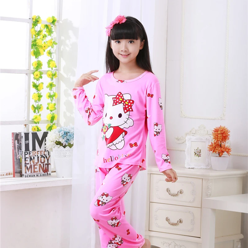 

Children Pajamas set Kids long Sleeve Cartoon home clothes Girl sleepwear Suit Lovely Child Garment baby Homewear for spring
