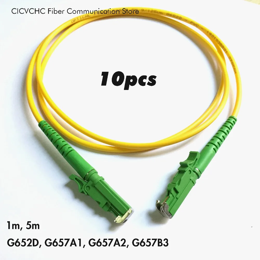 

10pcs LSH(E2000)/APC-LSH(E2000)/APC Fiber Patchcord-SM(9/125) G652D, G657A1, G657A2 or G657B3-1m or 5m-3.0mm Cable / Jumper