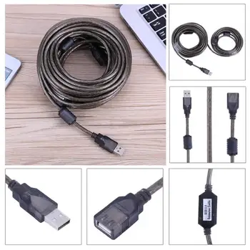 

High Speed USB 2.0 Male to Female Signal Amplifier Extension Cable Cord