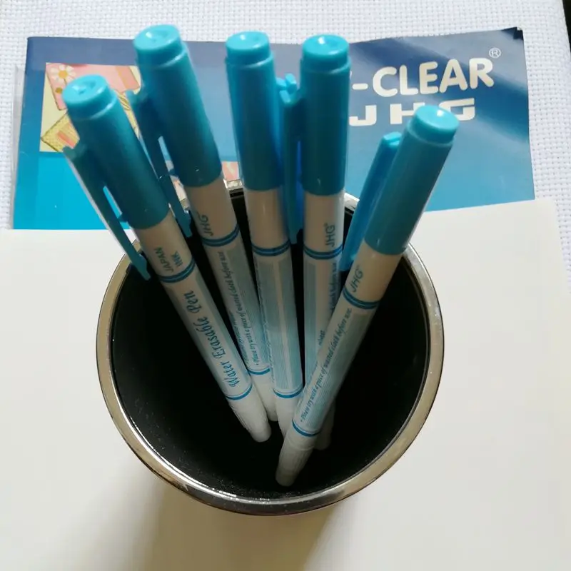 JHG двухсторонняя синяя водостираемая ручка с ластиком водорастворимый маркер ручка для краски ткани маркер текстиль невидимые чернила ручка