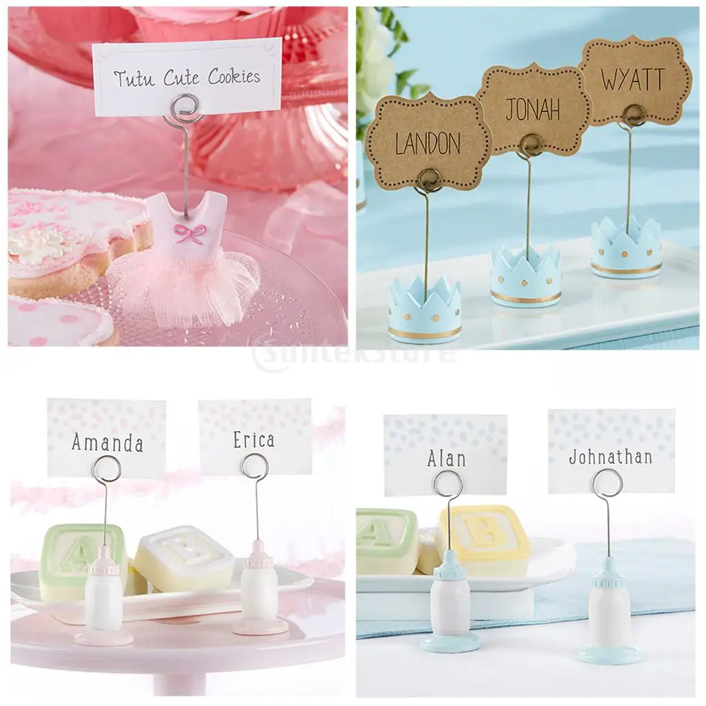 

Mini Dress/Feeding Bottle/Crown Place Card Holder Table Number for Wedding Party Decor