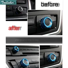 Tonlinke 3 шт. Автомобильный Алюминиевый трехцветный переключатель для кондиционера круглый чехол наклейки для Bmw 5 6 7 серии 5GT аксессуары