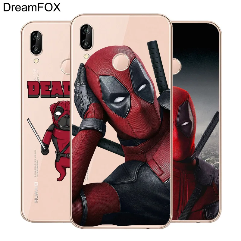 

DREAMFOX M492 Funny Deadpool Soft TPU Silicone Case Cover For Huawei Honor 6A 6C 7X 9 10 P20 Lite Pro P Smart 2019