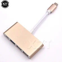 Новейший мини-usb-концентратор типа C для type C/USB 3,0 2 USB 2,0 порта usb-адаптер, кабель для мобильного телефона кабель для Macbook двух цветов