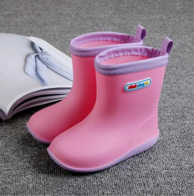 Новые цветные детские резиновые сапоги; детская обувь; теплые резиновые сапоги для девочек и мальчиков; Водонепроницаемая детская обувь для дождливой погоды; Размеры 14-24 см - Цвет: SHOW PICTURE