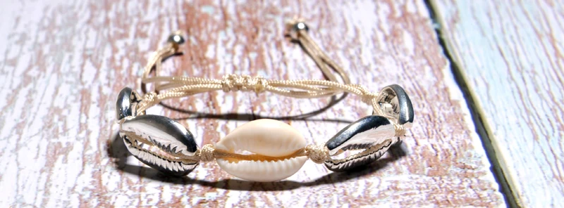 Каури эластичный браслет для женщин Мода модные золотые серебряные в виде ракушки богемный дружбы шик обувь девочек браслет подарок дропшиппинг