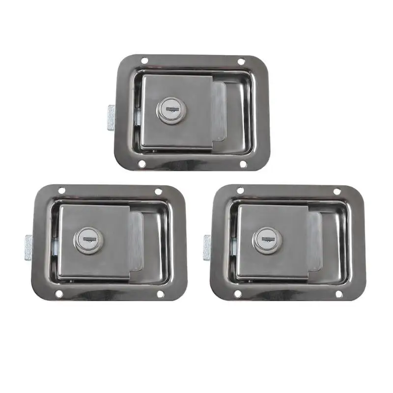 

VODOOL Stainless Steel Car Paddle Door Lock Latch Handle Trailer Truck Tool Box Vehicle Auto Anti-theft Security Locking W/ Key