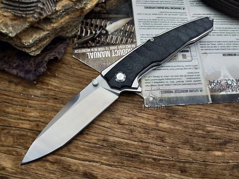 LCM66 высококлассный тактический складной нож D2 Сталь походные ножи для выживания охотничьи очень острый холодный инструмент стальной нож для фруктов - Цвет: Black