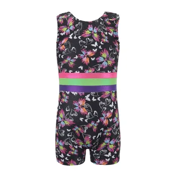 

color pattern romper body suit dance practice clothes dance clothes ballet Girls sleeveless gymnastics suit ST