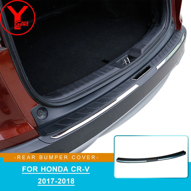HONDA HRV HR-V 2016-2018 Stainless Outer Rear Bumper Protector Sill Trunk Lid