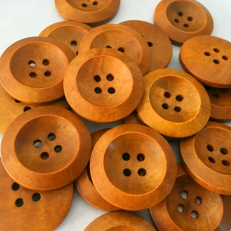 Original Wood Buttons 50pcs/pack 2 Holes & 4 Holes Decorative Wooden