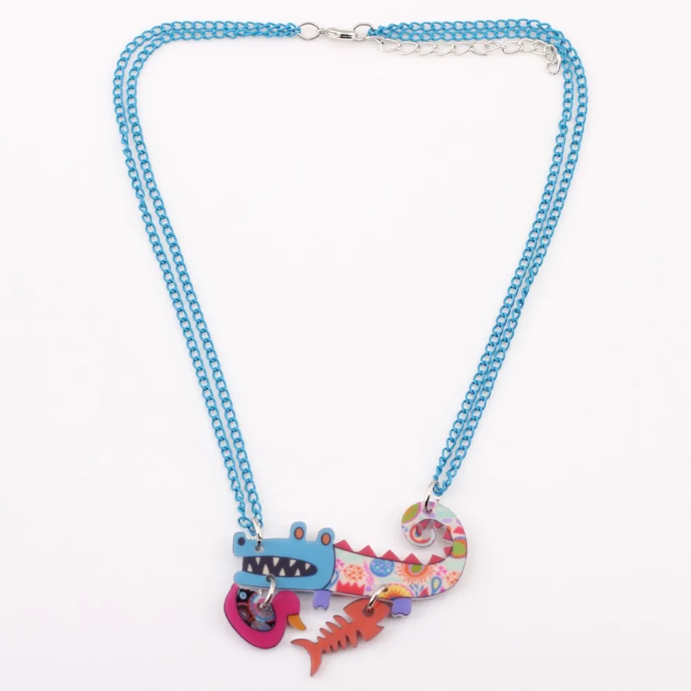 Женская акриловая подвеска Bonsny с узором крокодиловая кожа на весну лето 2019|jewelry
