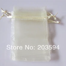 500 шт./лот светло-желтый цвет упаковка ювелирных изделий тянущаяся органза сумки 7x9 см, пакеты для свадебных подарков и пакетов