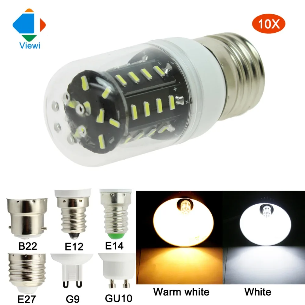 Viewi 10X Lampe Led Bulb Light E12 E14 E27 B22 G9 GU10 110v 220v 3W Bulbs Lamp For Home Energy
