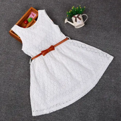 

Baby Girls Kids Lace Hollow Out Dress Clothes Sleeveless Dresses Sundress ZOE