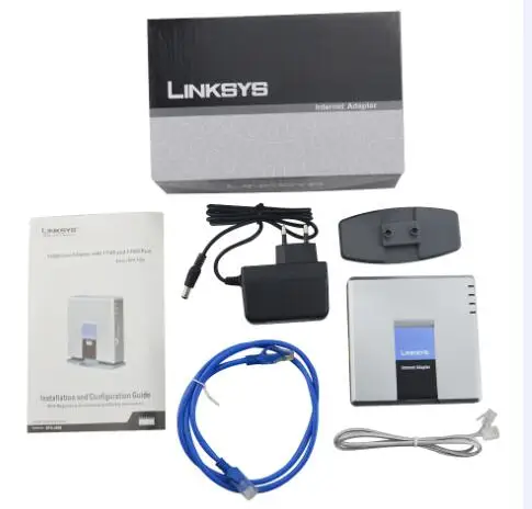 with retail box Быстрая! Лучший разблокированный LINKSYS SPA3000 SPA 3000 шлюз voip fxs телефонный адаптер - Цвет: with retail box