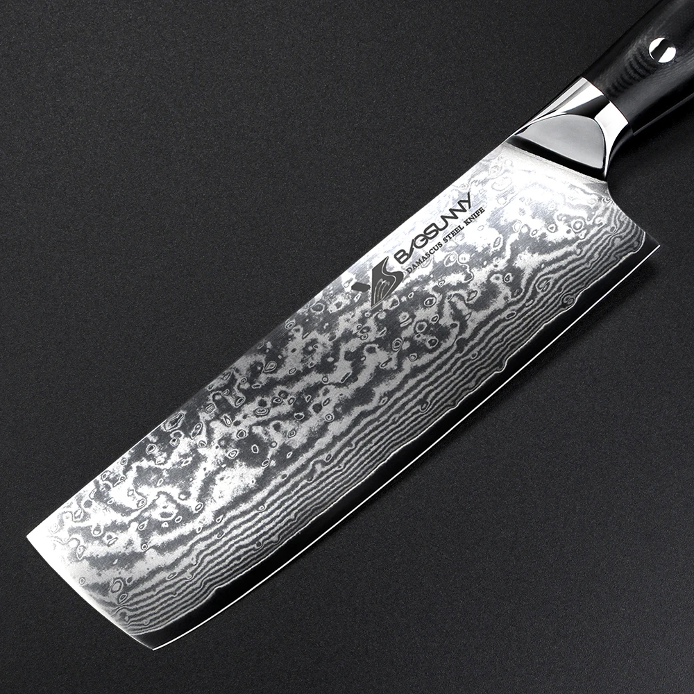 Нож клинок BIGUNNY Nakiri Knife7 дюймов дамасский Овощной Кливер лезвие из нержавеющей