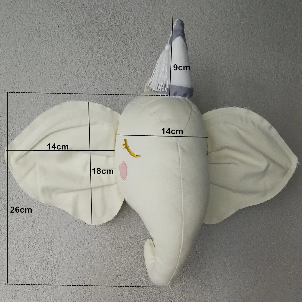 Милые животные голова слона настенное крепление игрушки Детская комната настенное украшение кукла произведение искусства настенные подвесные игрушки фото реквизит