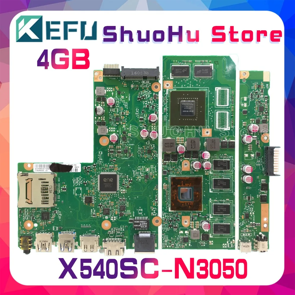  KEFU X540SC mainboard For ASUS X540SC X540SCA F540SC laptop motherboard tested CPU/N3050 4GB/Memory