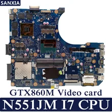 KEFU N551JM материнская плата для ноутбука ASUS N551JM G551JM N551JW N551J N551 Тесты Оригинал материнская плата I7-4710HQ GTX860M