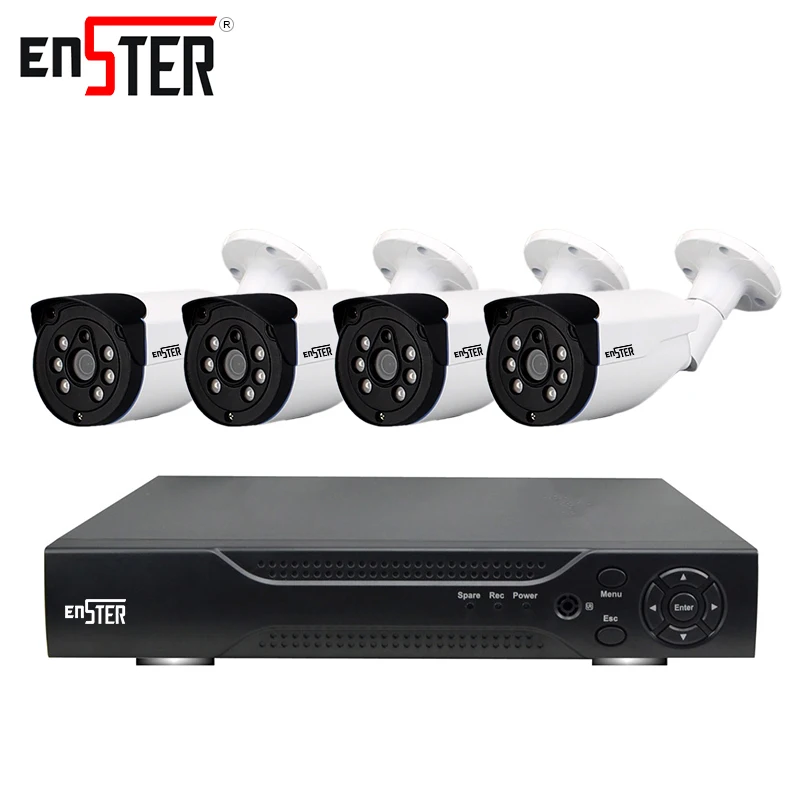Enster 720P HD security camera system 4 camera waterproof 4ch wire