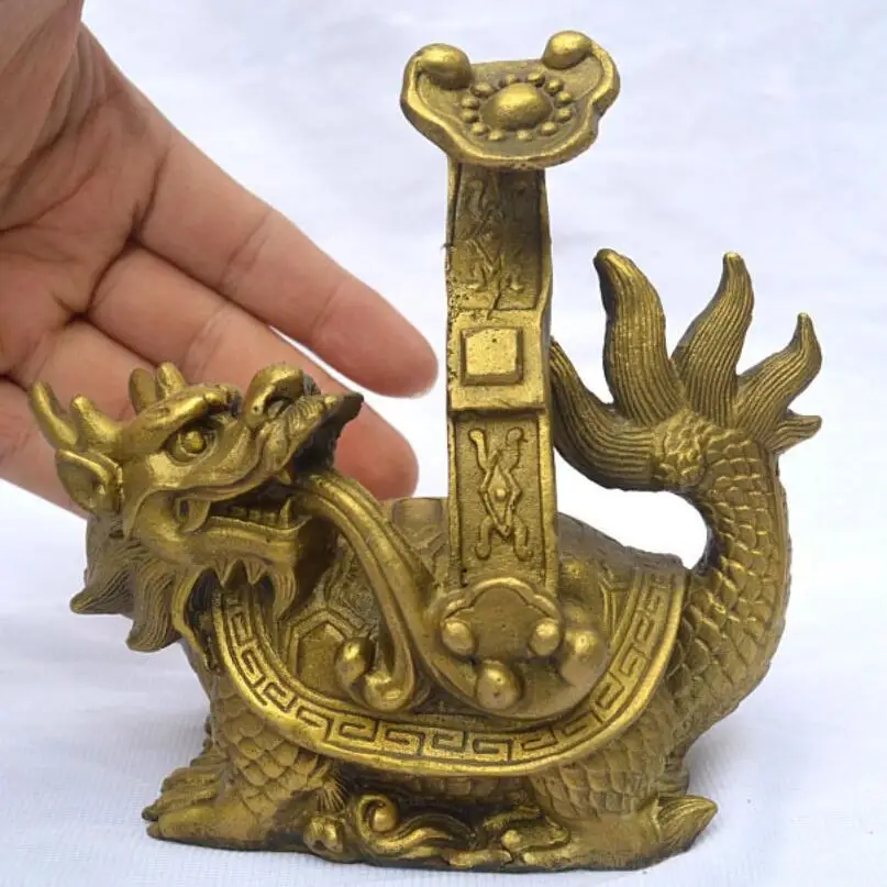 SHUN brass select size copper Dragon turtle Hing Choi Ruyi Decoration Lucky Home living room Feng Shui ornaments crafts | Дом и сад