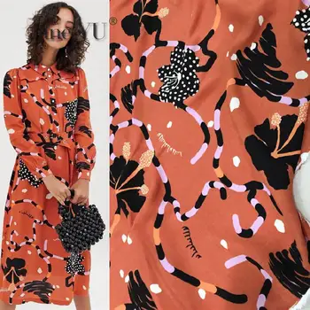 

JaneYU Pure Cotton Verticality Import Positioning Printing Fabric Plain Cotton Shirt Dress Cheongsam Clothing Fabric