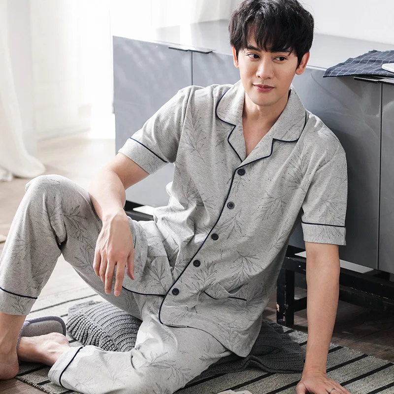 

100% Cotton Pajamas For Men Summer Pajamas For Men Mens Pajamas Men Suit Pants 9732