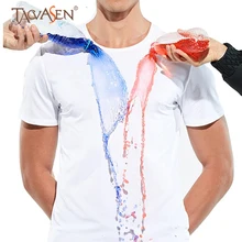 TACVASEN гидрофобная быстросохнущая Футболка мужская водонепроницаемая альпинистская футболка для кемпинга Спортивная Однотонная футболка для бега одежда для гимнастики SH-XR-01