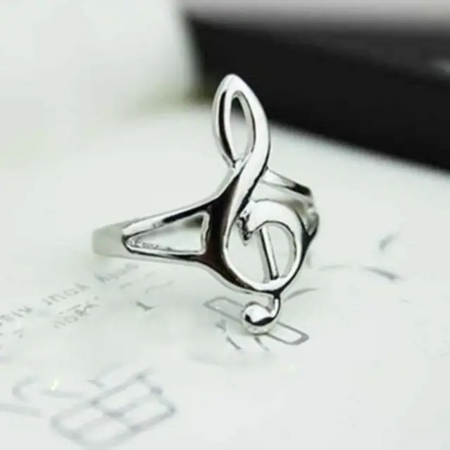Di alta Qualità In Argento Placcato Anello Speciale Nota Musicale Anello Per Le Di alta Qualità In Argento Placcato Anello Speciale Nota Musicale Anello Per Le