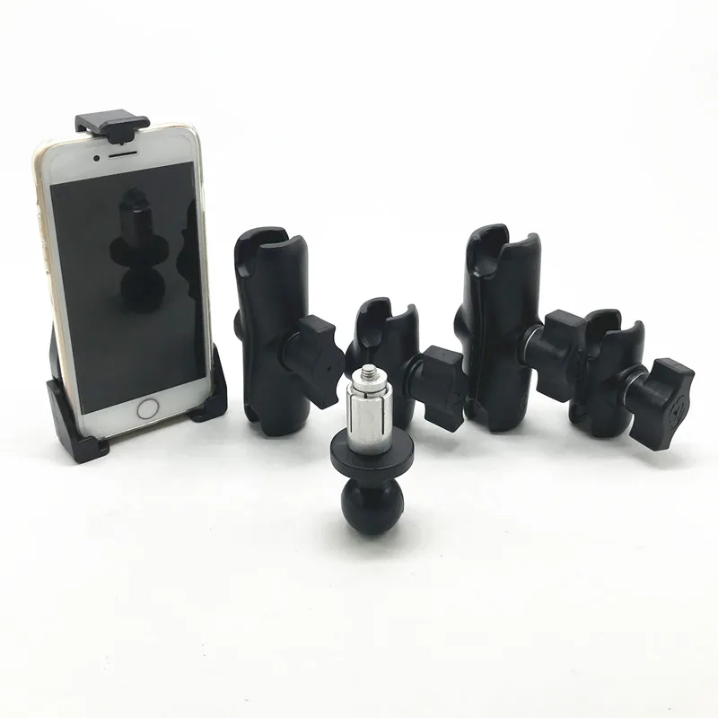 Heavy Duty Fork Stem Mount with 1 inch ball Double Socket Arm Bike Motorcycle Mount Holder Kit Fits for Mobile phone ram mount