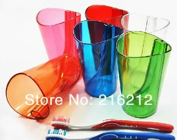 

Clear Plastic Water and Tooth Flip Toothbrush holder