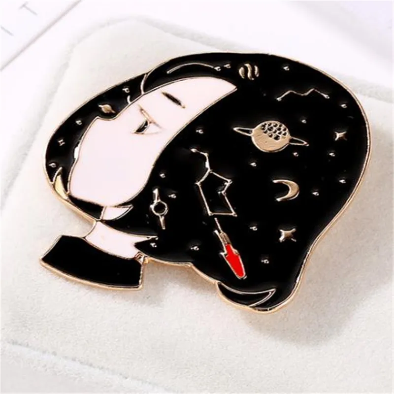 Модные Galaxy девушка металлические значки иконки на Pin Hipster брошь одежду значок для